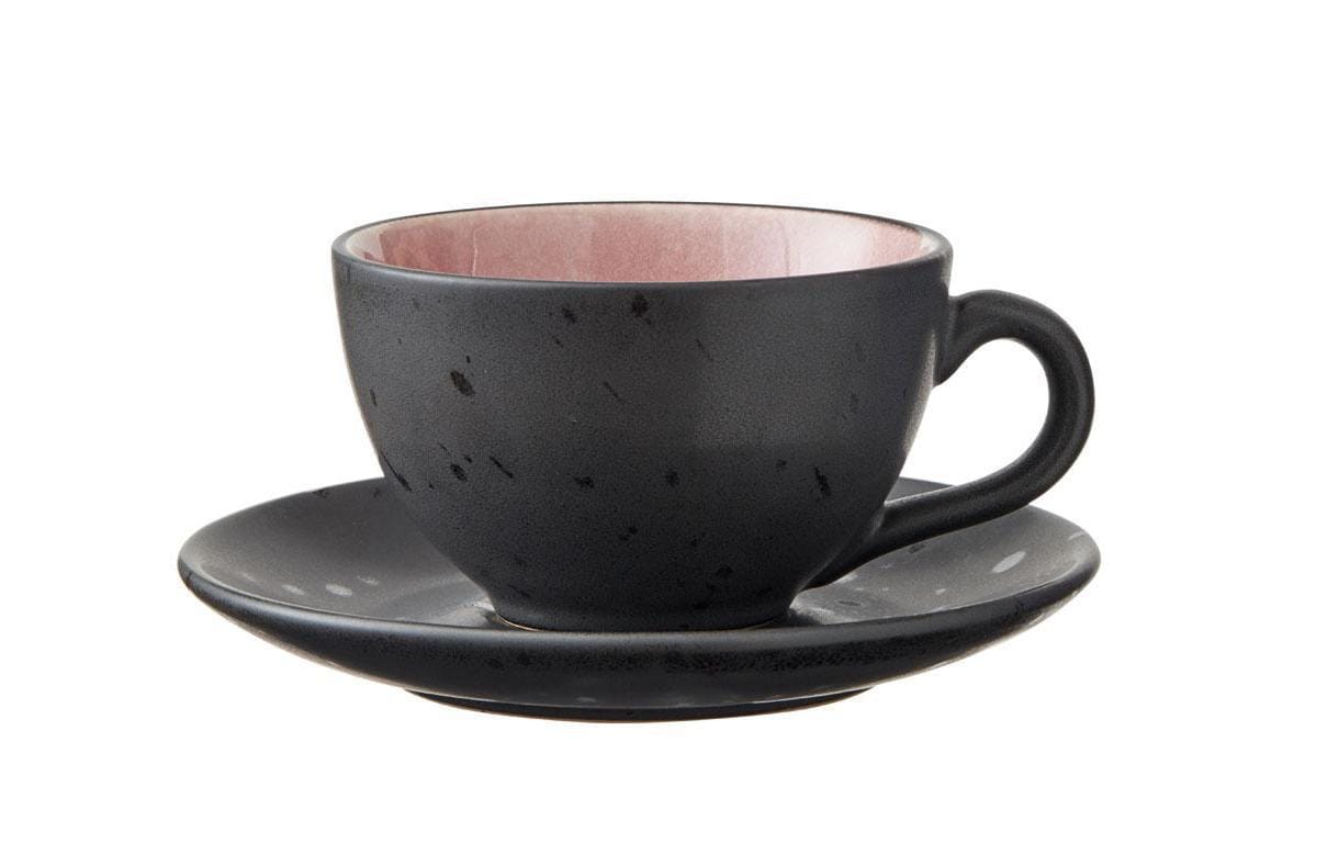 BITZ Kaffeetasse – 4er Set, 240 ml, Ø 10 cm, Steinzeug, Schwarz, spülmaschinenfest, mikrowellengeeignet
