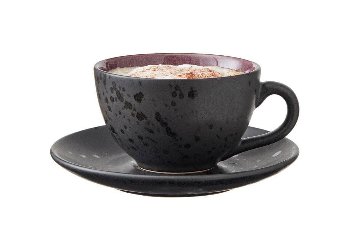 BITZ Kaffeetasse – 4er Set, 240 ml, Ø 10 cm, Steinzeug, Schwarz, spülmaschinenfest, mikrowellengeeignet