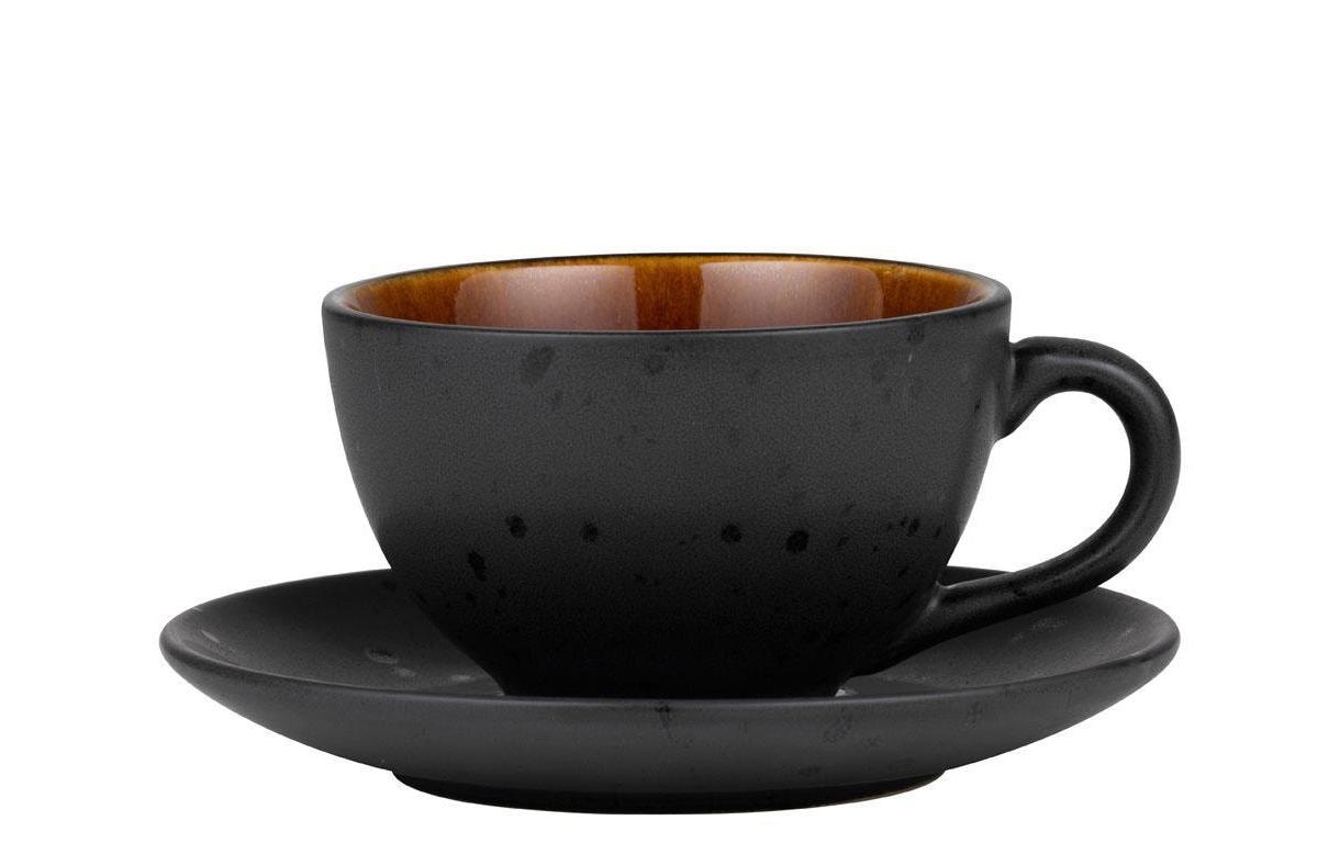 BITZ Kaffeetasse – 6er Set, 240 ml, Ø 10,0 cm, Steinzeug, Schwarz, spülmaschinenfest, mikrowellengeeignet