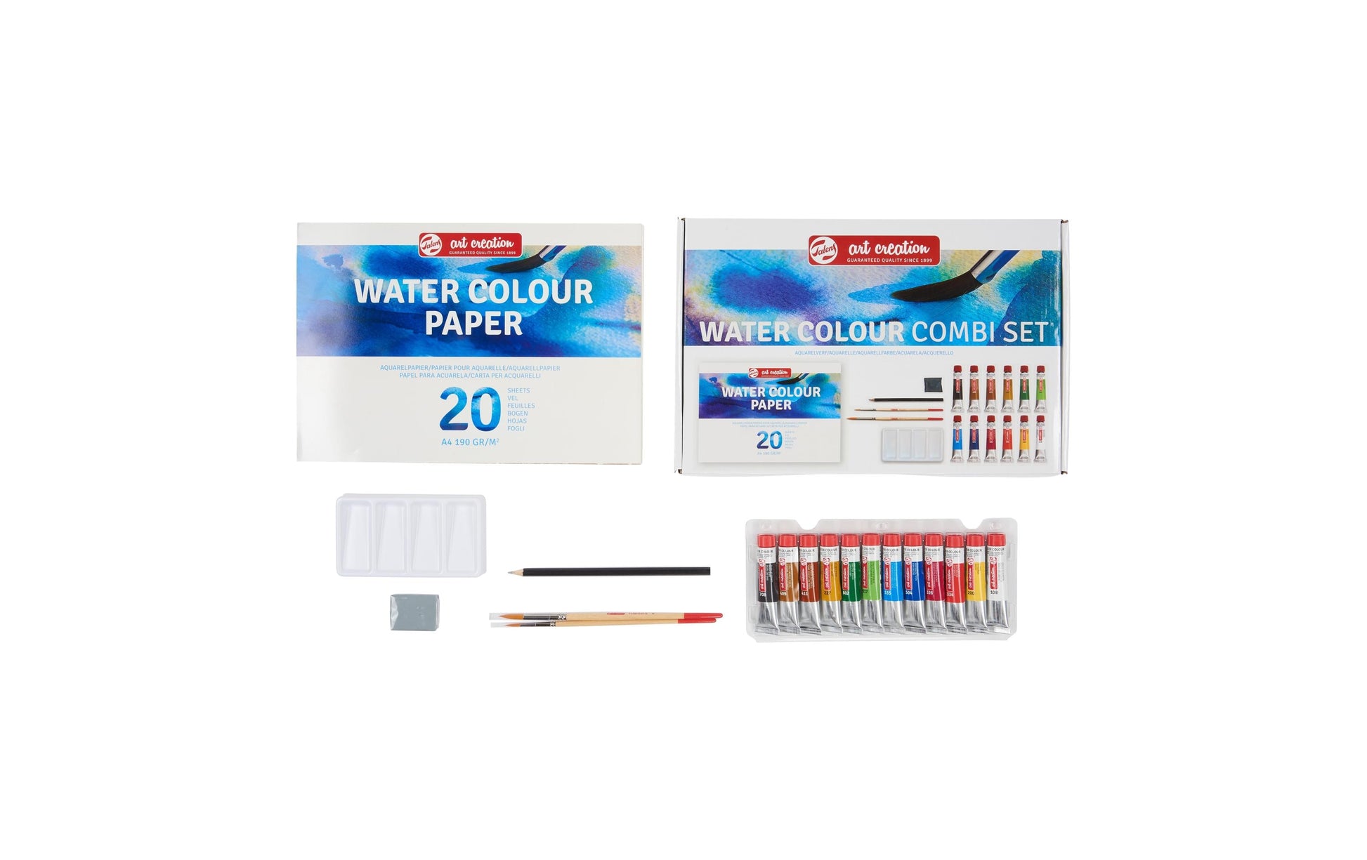 Talens Aquarellfarben – Mehrfarbig – 12 Farben (12×12 ml (144 ml)) – Kasten, mit Pinsel