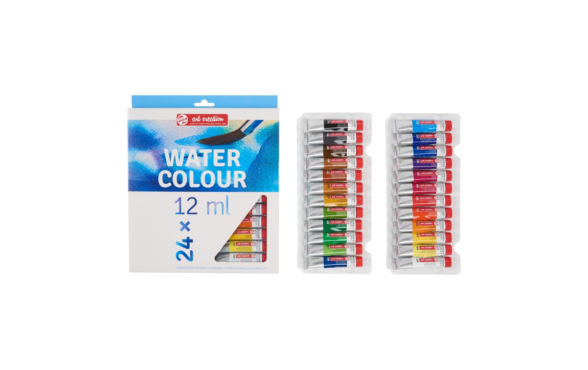 Talens Aquarellfarbe – Mehrfarbig – 24 Farben – 24×12 ml (288 ml) – für Papier