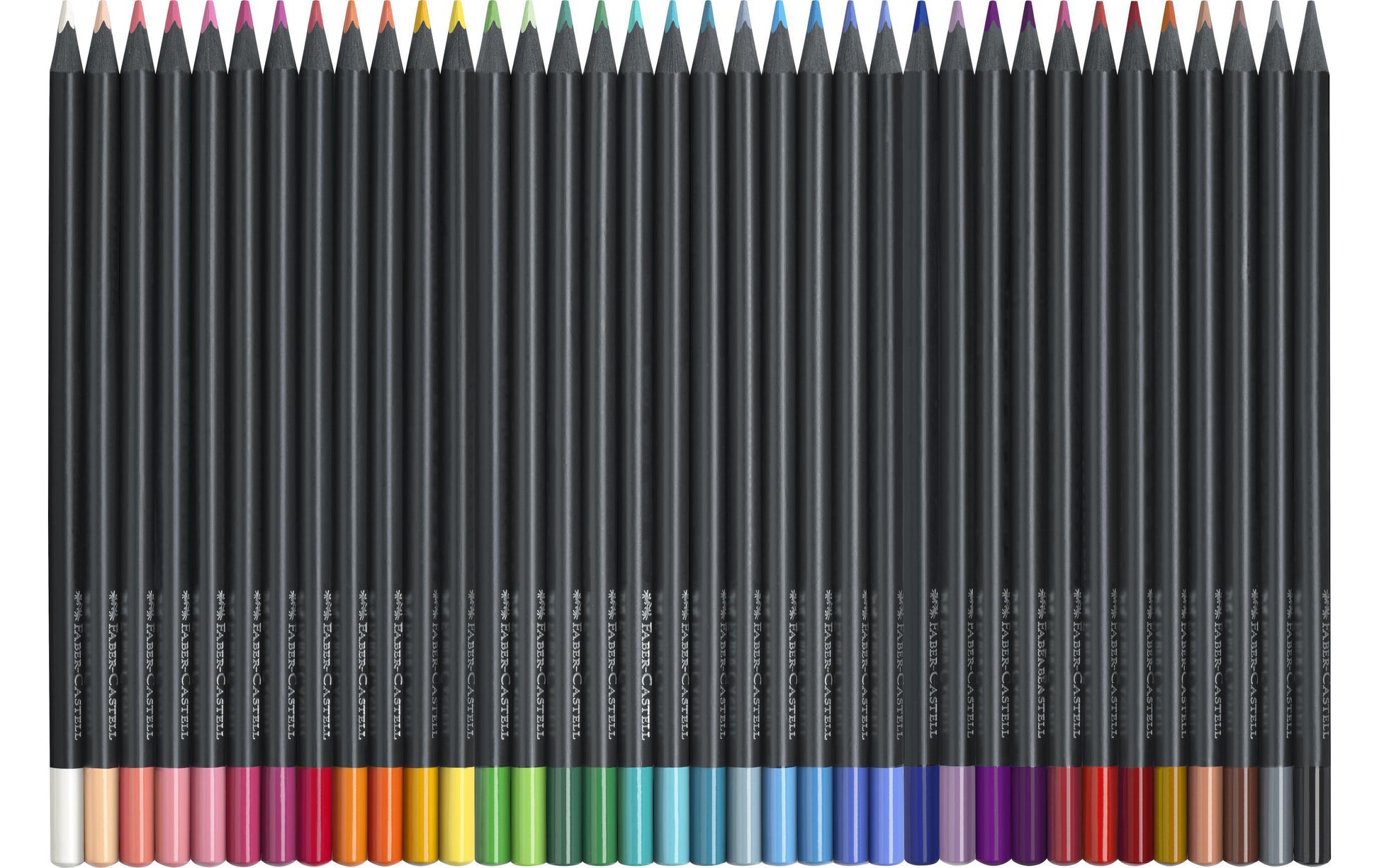 Faber-Castell Buntstifte Black Edition – 36 Farben, im Kartonetui, Ø 3 mm, dreikantig, FSC