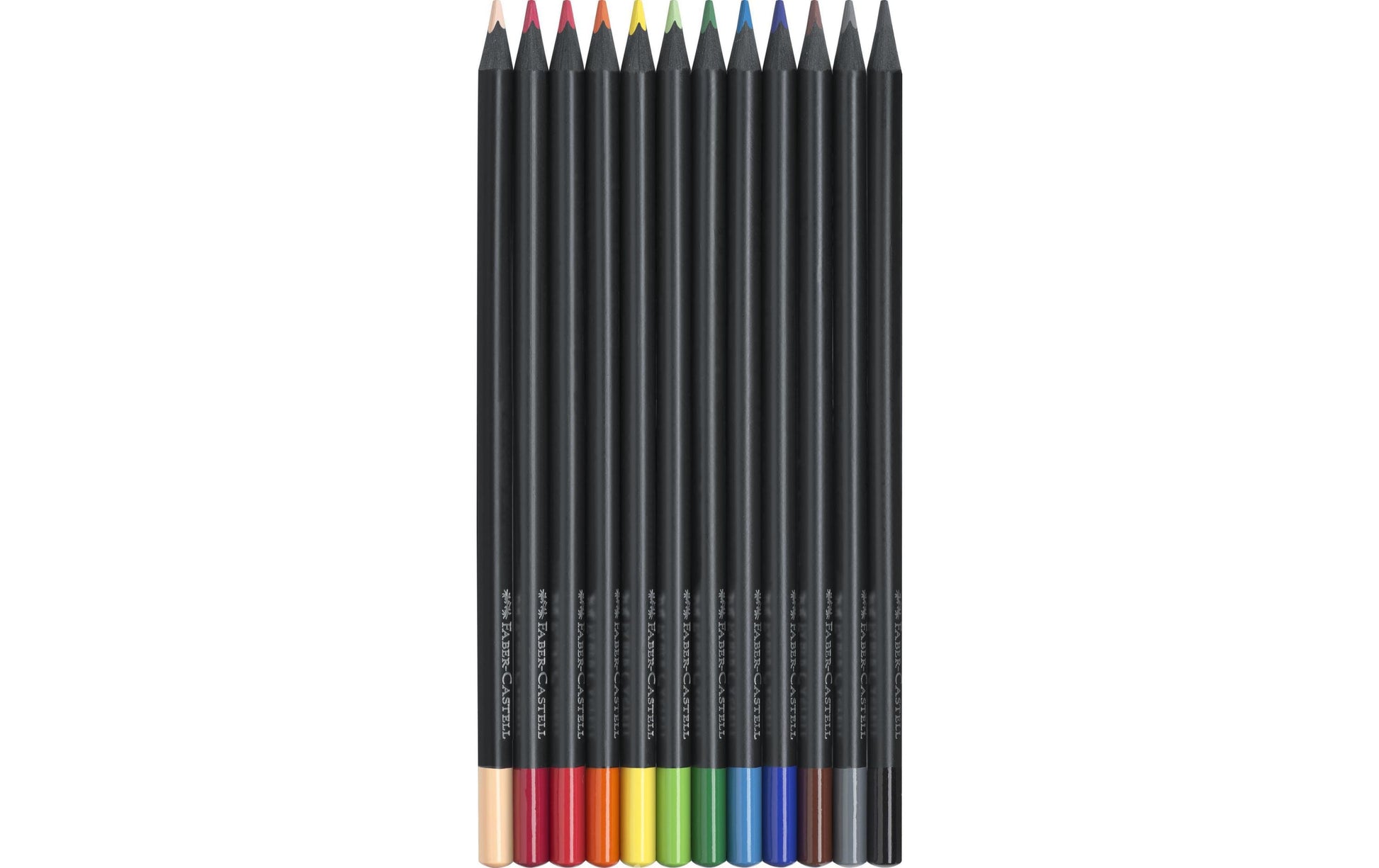 Faber-Castell Buntstifte Black Edition – 12 Farben, im Kartonetui, Ø 3 mm, dreikantig, FSC