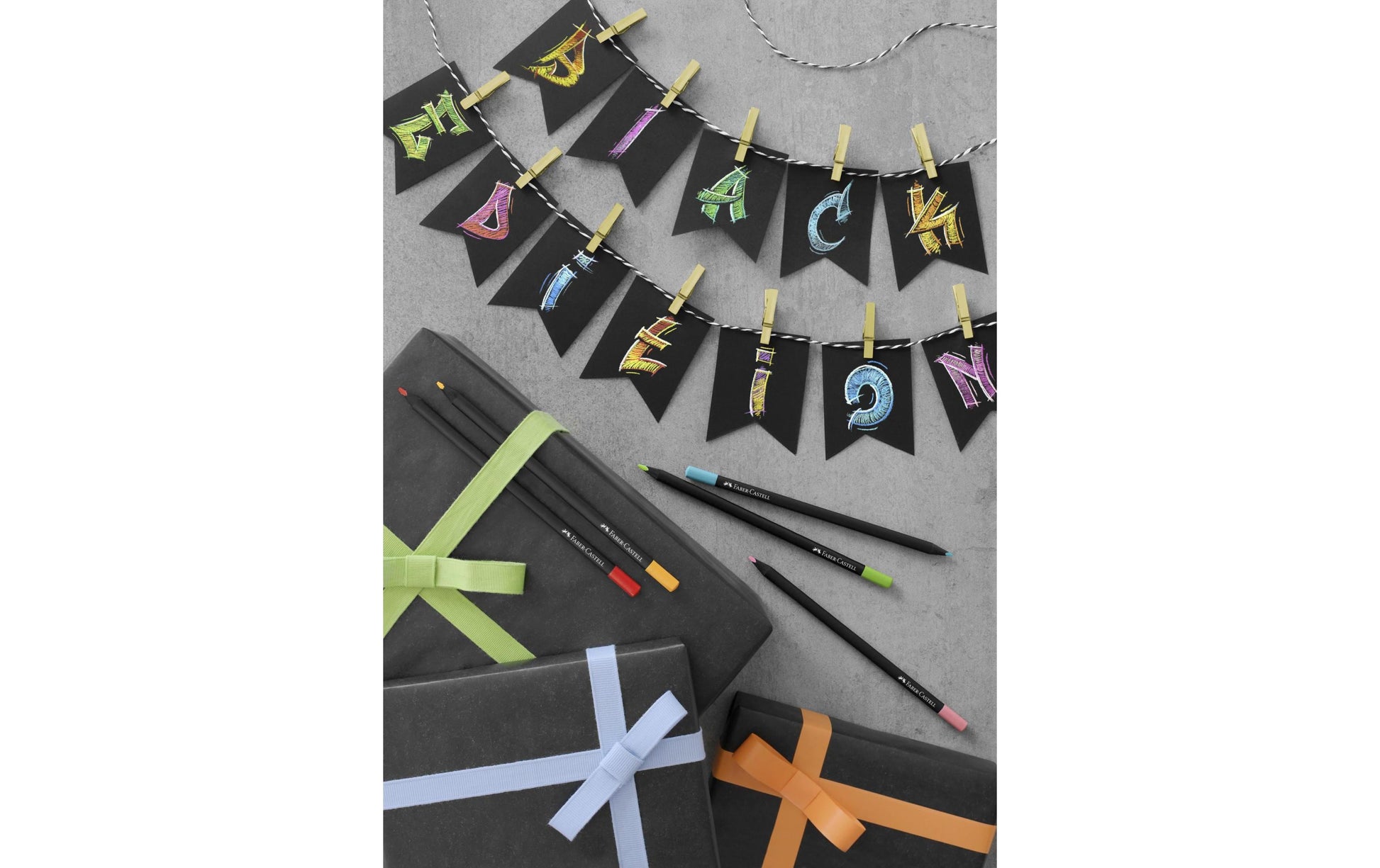 Faber-Castell Buntstifte Black Edition – 12 Farben, im Kartonetui, Ø 3 mm, dreikantig, FSC