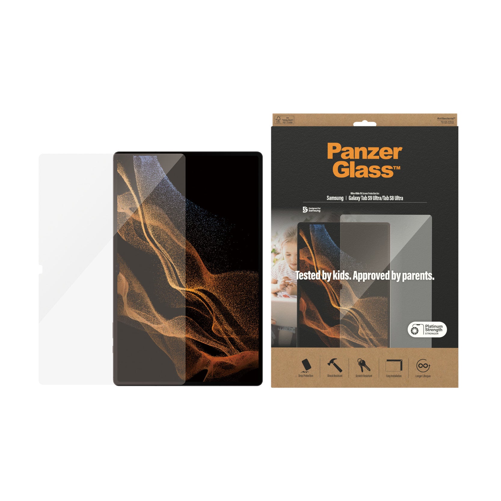 PanzerGlass Displayschutz, gehärtetes Glas – für Galaxy Tab S9 Ultra/S8 Ultra – 1er-Pack