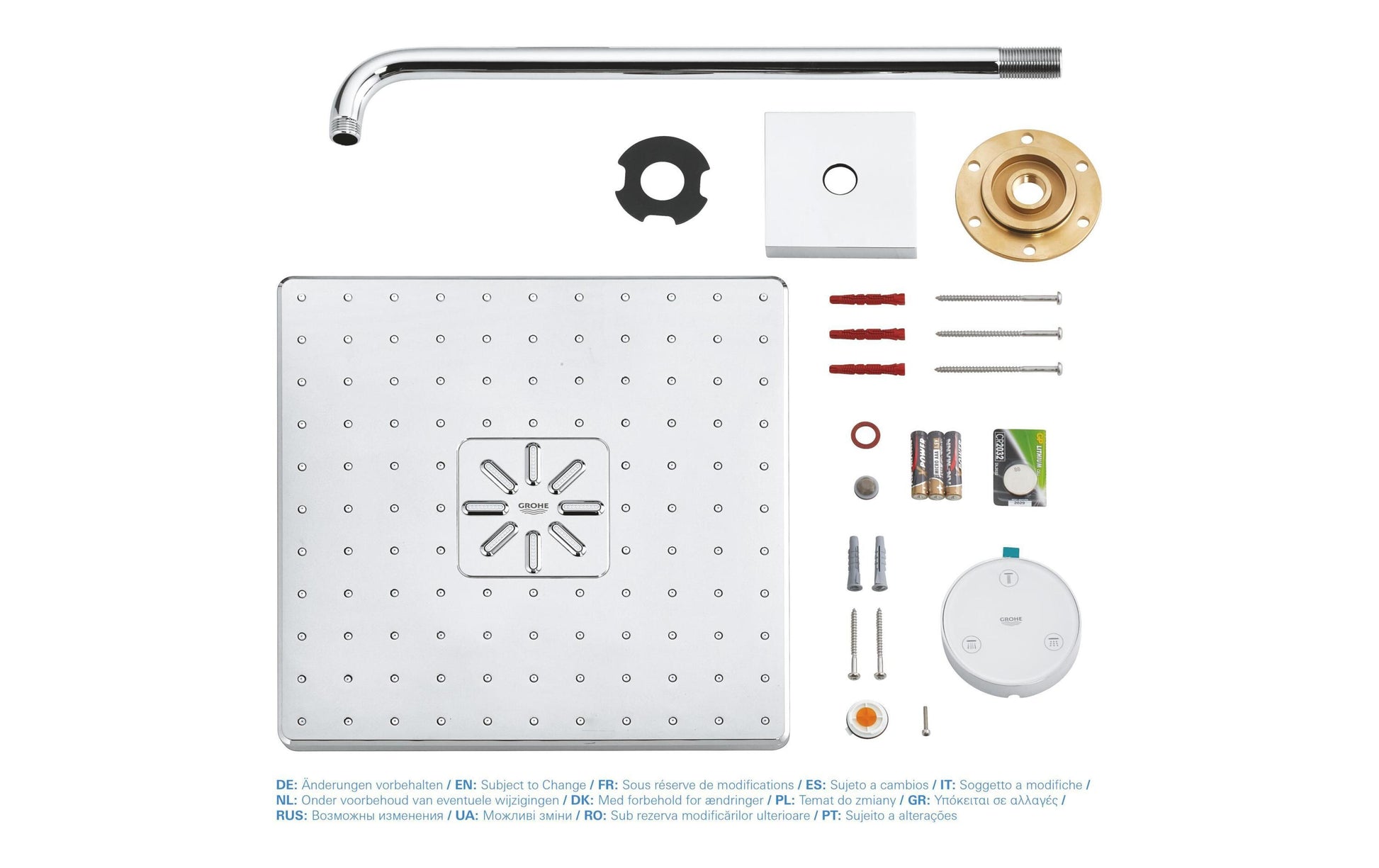 GROHE Rainshower Smartconnect 310 Cube Kopfbrause – Ø31 cm, Chromstahl, Wandmontiert