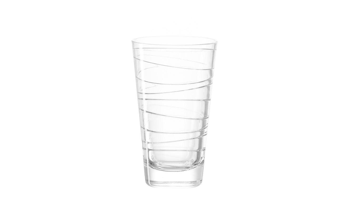 LEONARDO Trinkglas – 0,25 l, Glas, Violett, spülmaschinenfest, eingepresstes Dekor, 6 Stück