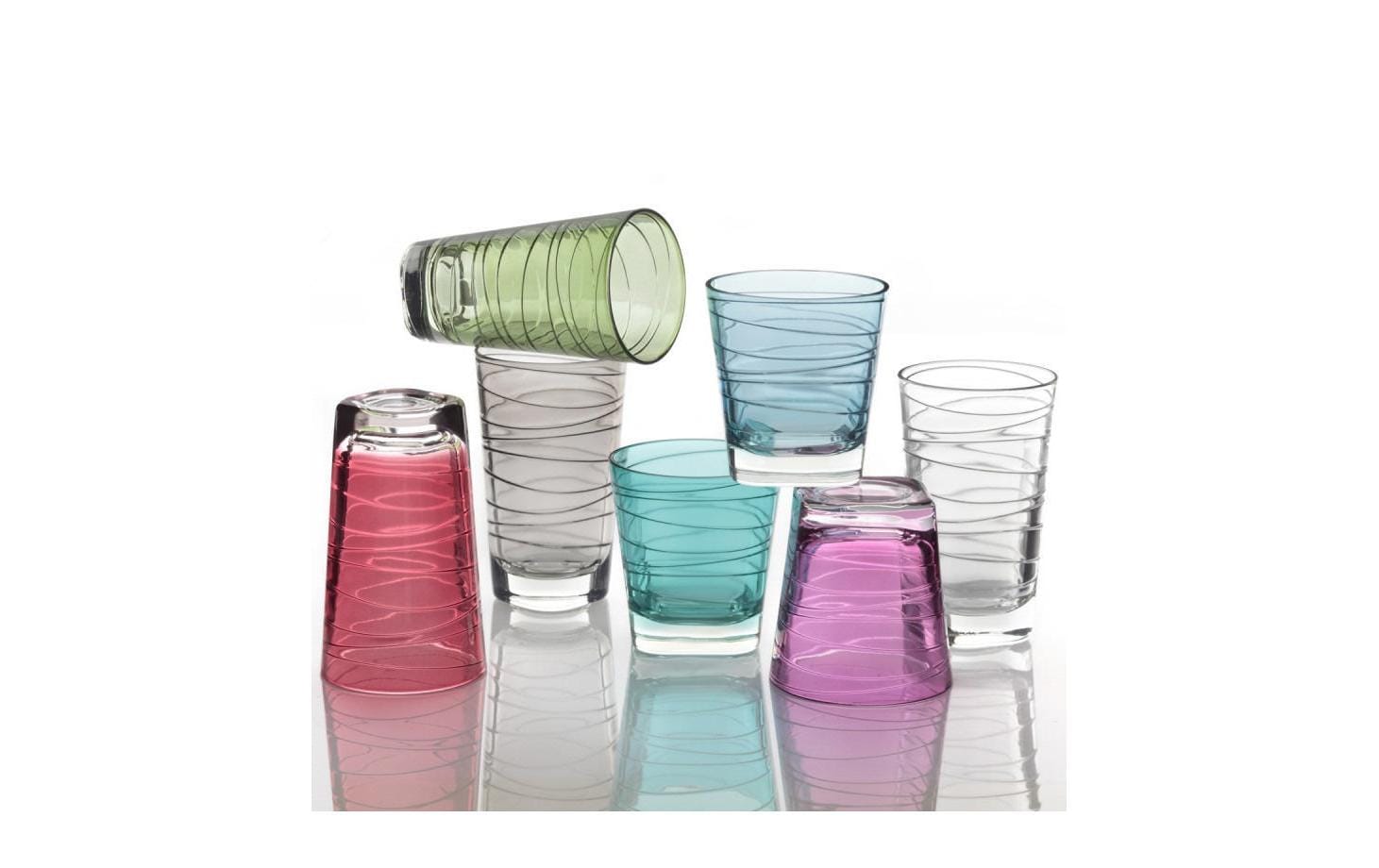 LEONARDO VARIO STRUKTUR Trinkglas – 0,25 l, Kalk-Natron-Glas, Orange, spülmaschinengeeignet, 6 Stück