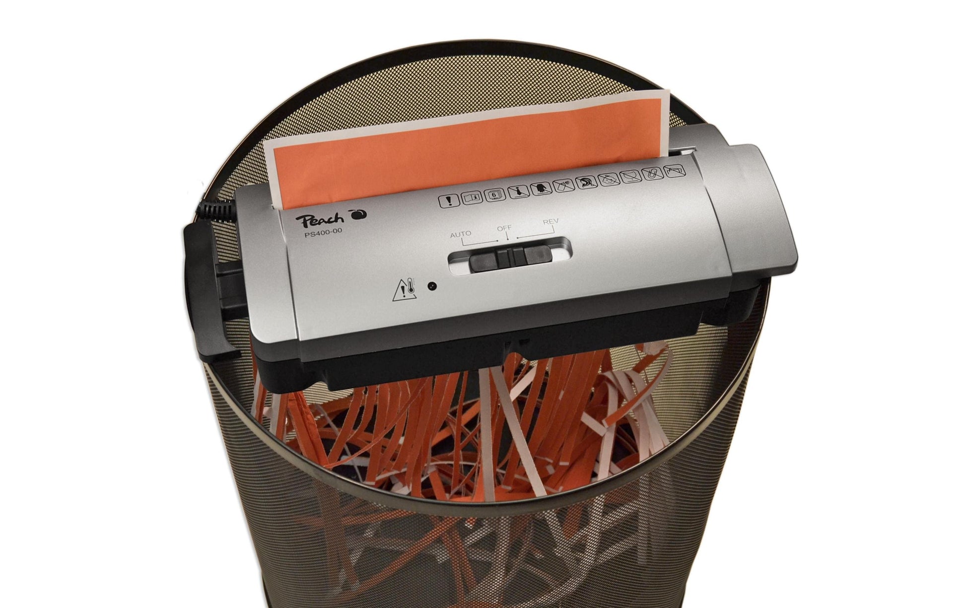 Peach PS400-00 Aktenvernichter – Streifenschnitt, P-1, 6 mm, 6 Blätter