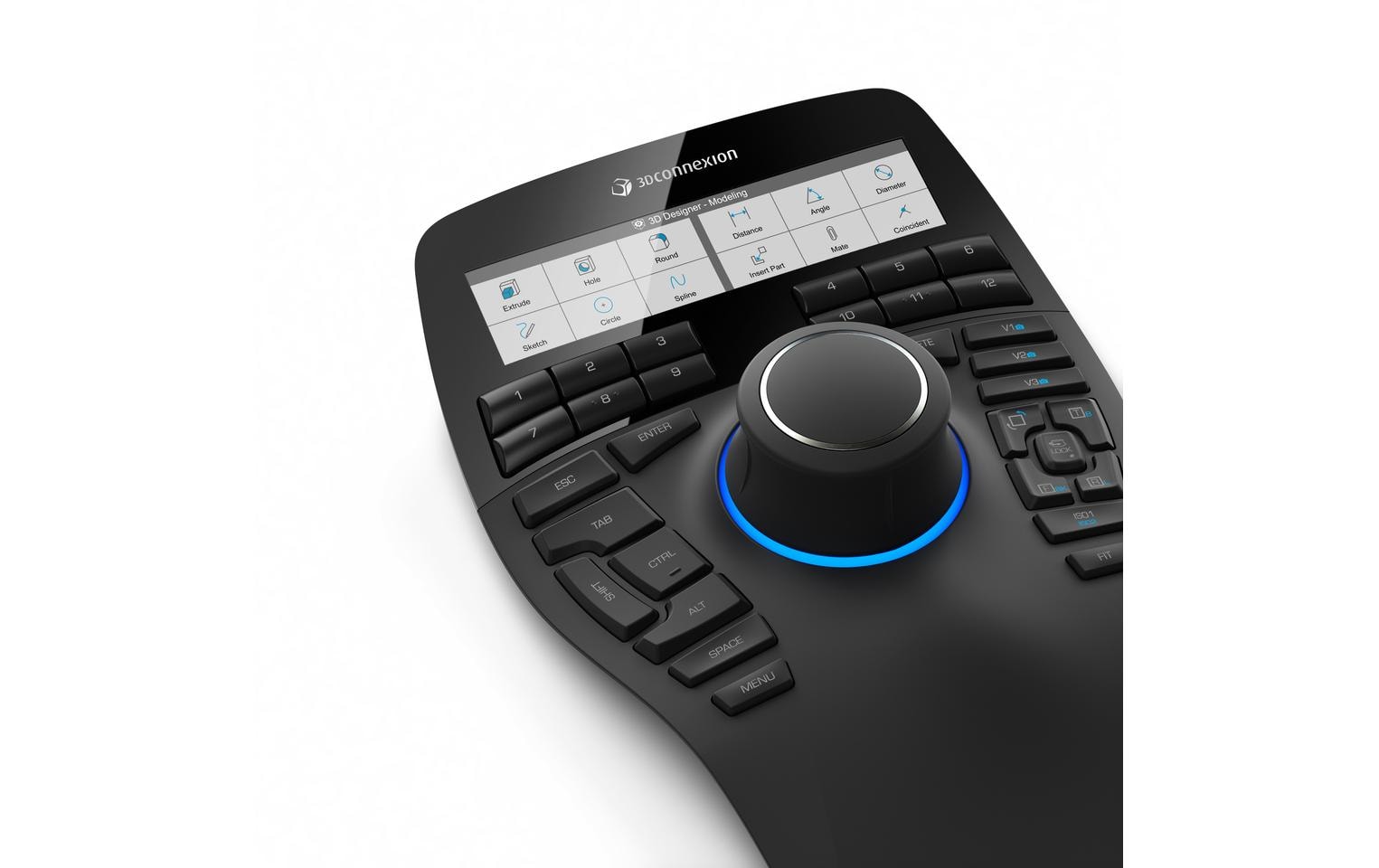 3Dconnexion SpaceMouse Enterprise 3D-Maus – kabelgebunden, für Linkshänder, Touchpad, schwarz