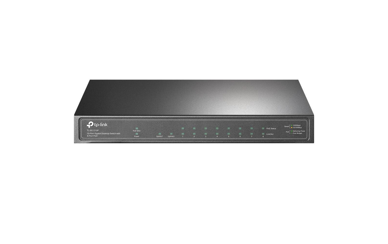 TP-Link TL-SG1210P – Switch – 9×GbE, 1×SFP, PoE+ 8×, 63 W
