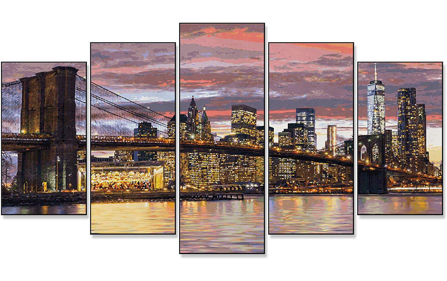 Schipper Malen-nach-Zahlen-Set New York in der Morgendämmerung – 132 × 72 cm – 5-teilig – ab 14 Jahren