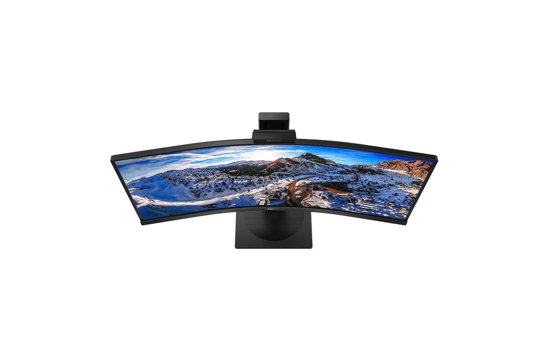 Philips 346P1CRH – Monitor, 34", 100 Hz, 500 cd/m², USB-C, Daisy Chain, KVM, Webcam, VESA 100 × 100, Schwarz