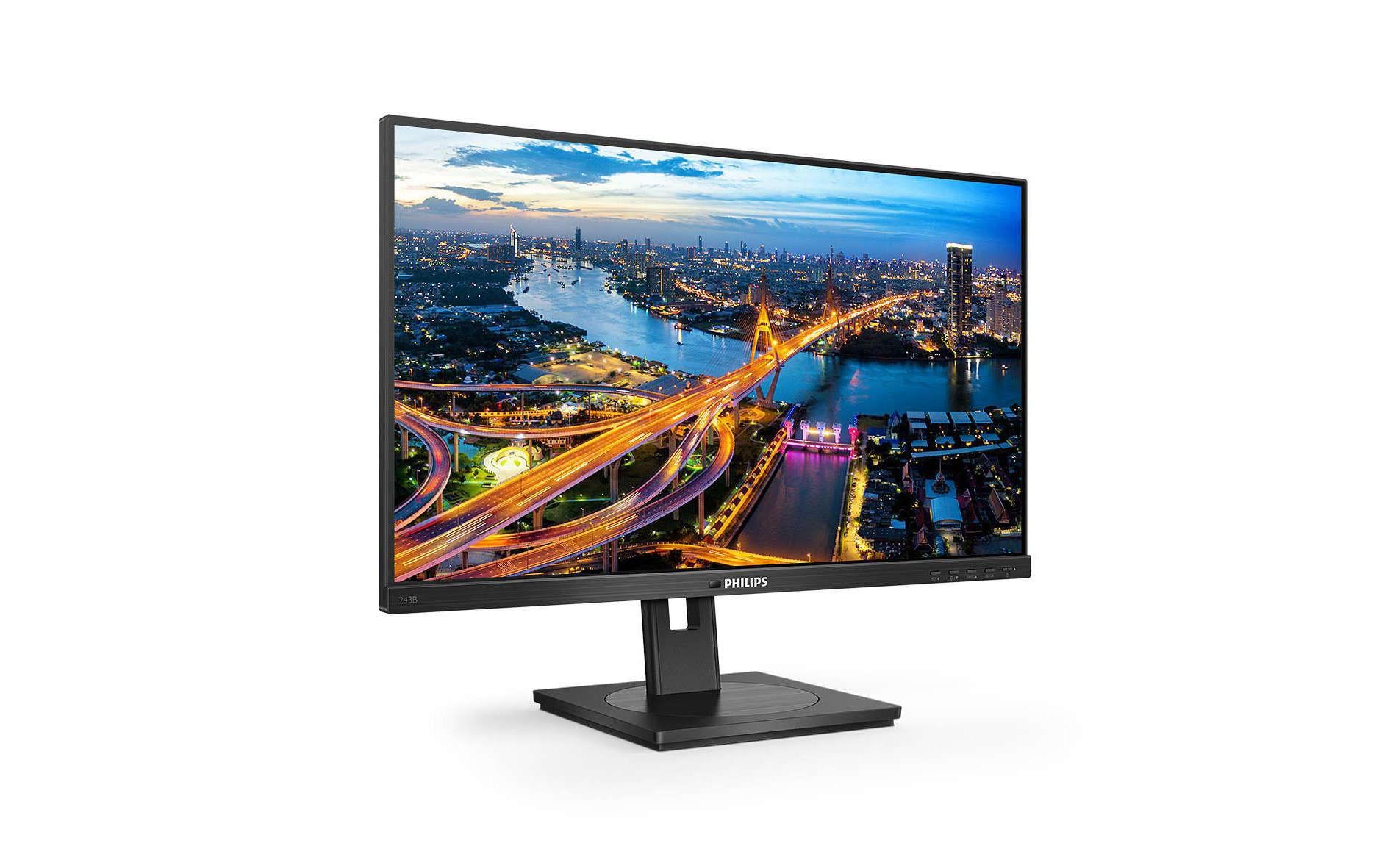Philips 243B1/00 – Monitor, 23,8" 1920 × 1080 (Full HD), IPS, 75 Hz, USB-C, Lautsprecher, Schwarz