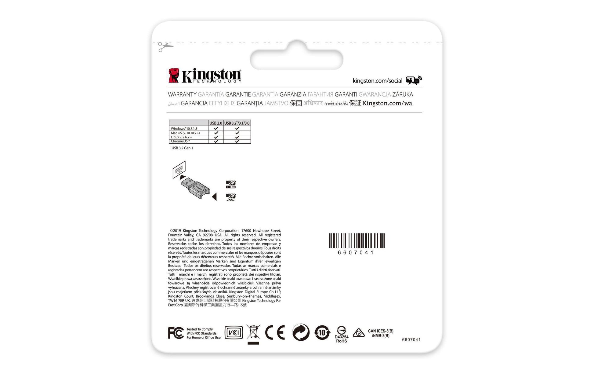 Kingston Technology Kingston – USB-Kartenleser USB-A – microSD – USB 3.2 Gen 1 (5 Gbit/s) – Schwarz – für Windows, Mac und mehr