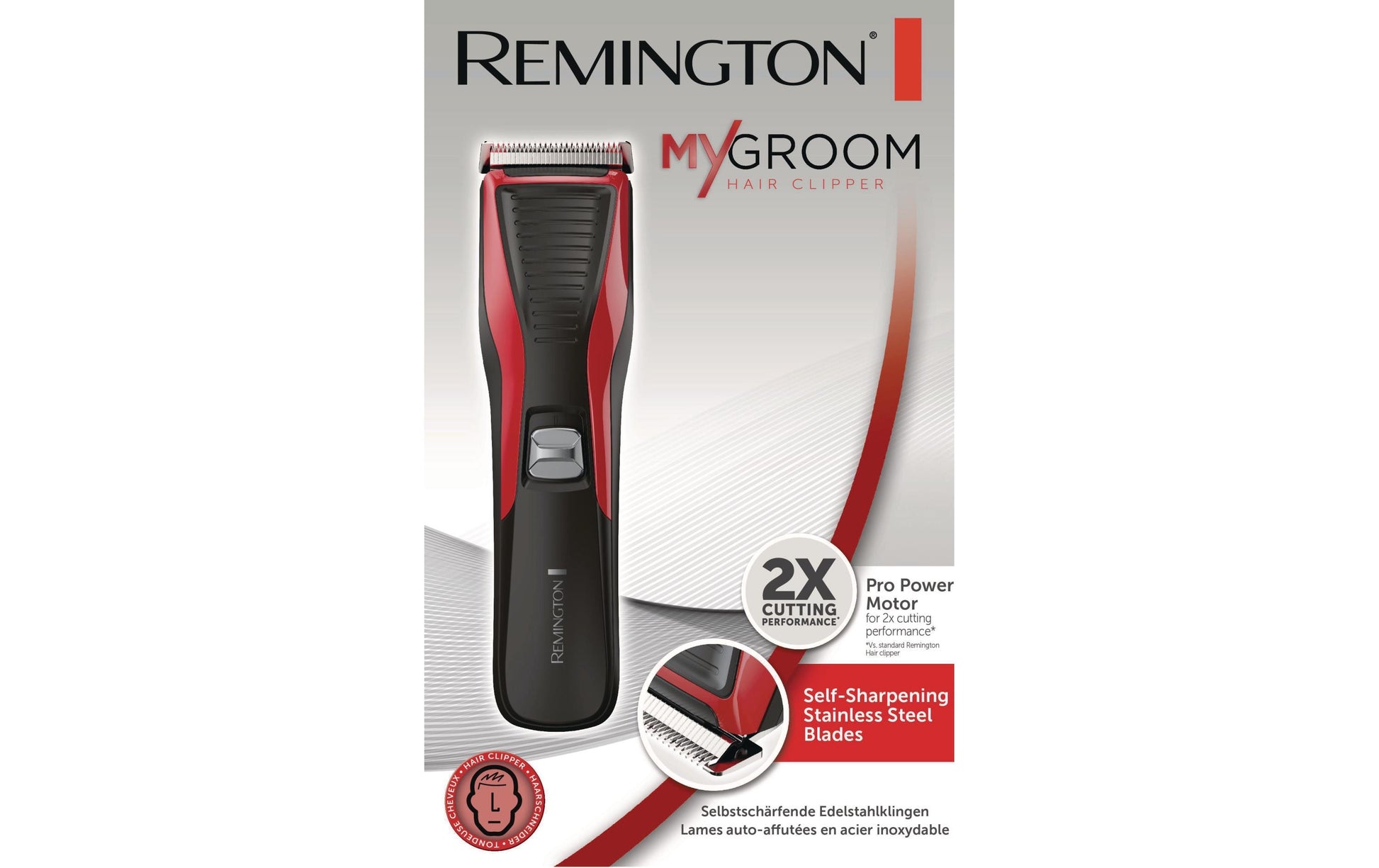 Remington Haarschneider HC5100 MyGroom – Netzbetrieb, 1–23 mm, 12 Schnittstufen – Rot