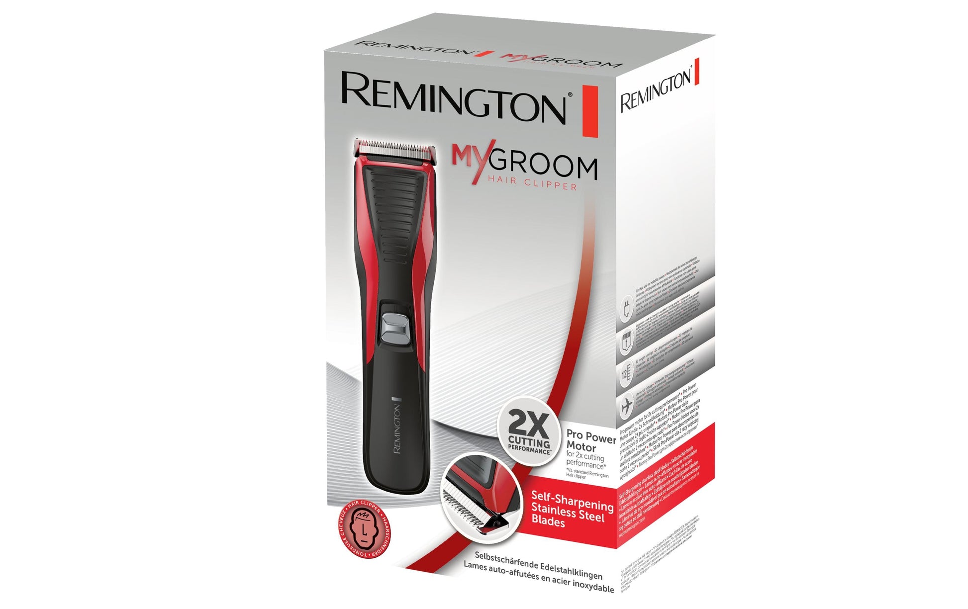 Remington Haarschneider HC5100 MyGroom – Netzbetrieb, 1–23 mm, 12 Schnittstufen – Rot