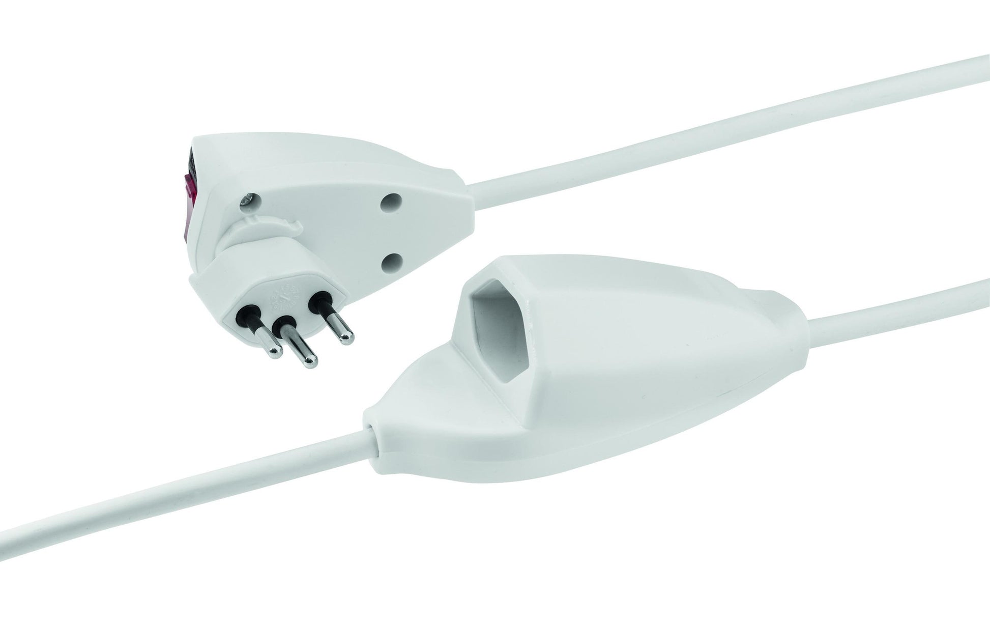 Steffen Verlängerungskabel, T12–T13, 3 m, IP20, 3×1 mm², mit Schalter – Weiss