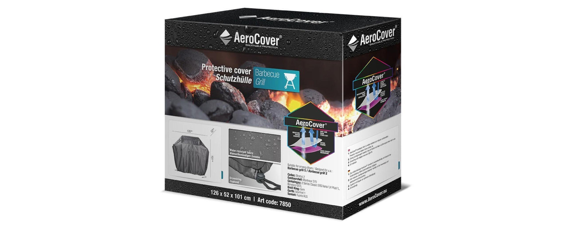 AeroCover Schutzhülle – 126 × 52 × 101 cm, Grau – für BroilKing Grills
