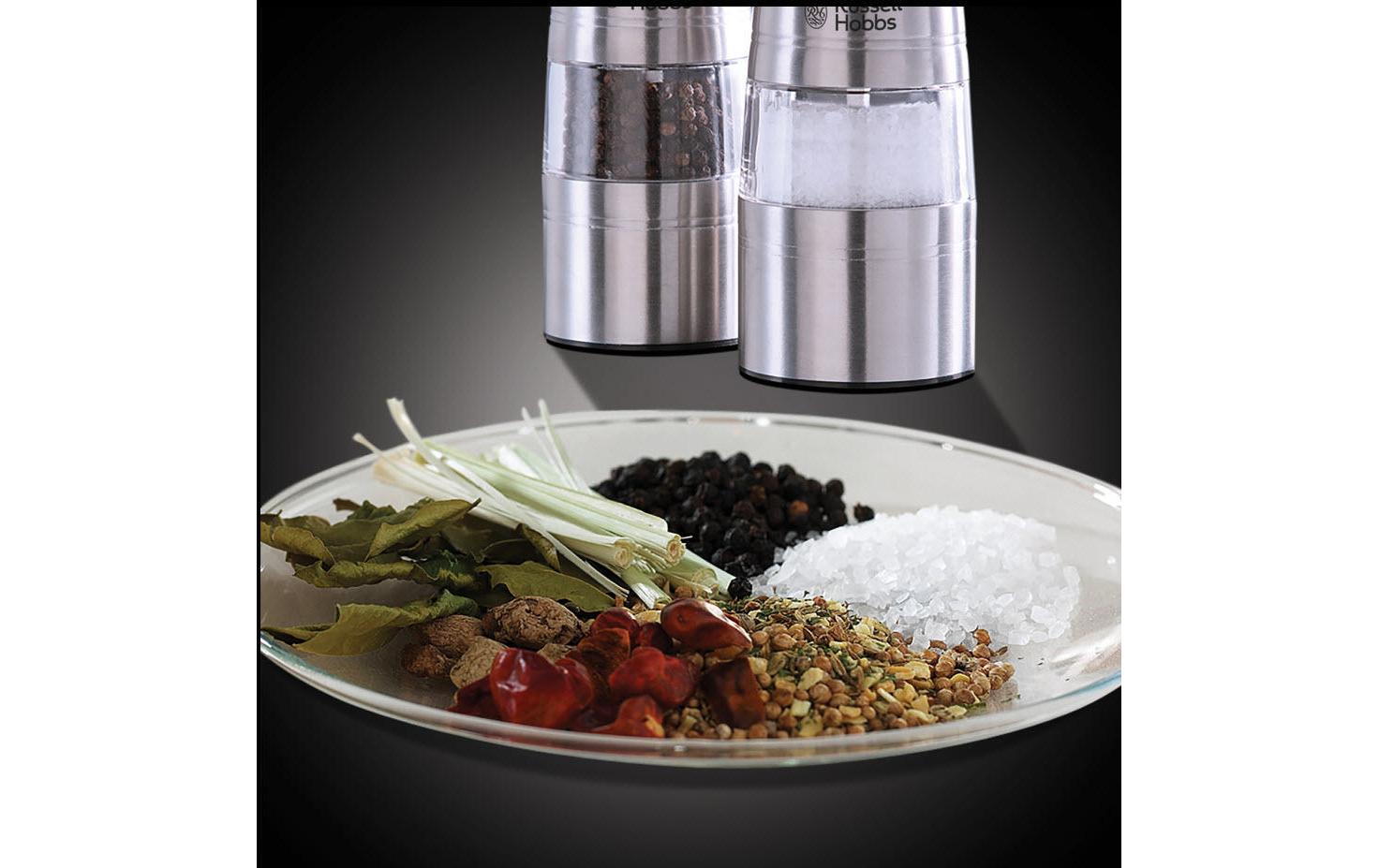Russell Hobbs Salz- und Pfeffermühle 23,3 cm, Edelstahl, 2-teilig, Silber