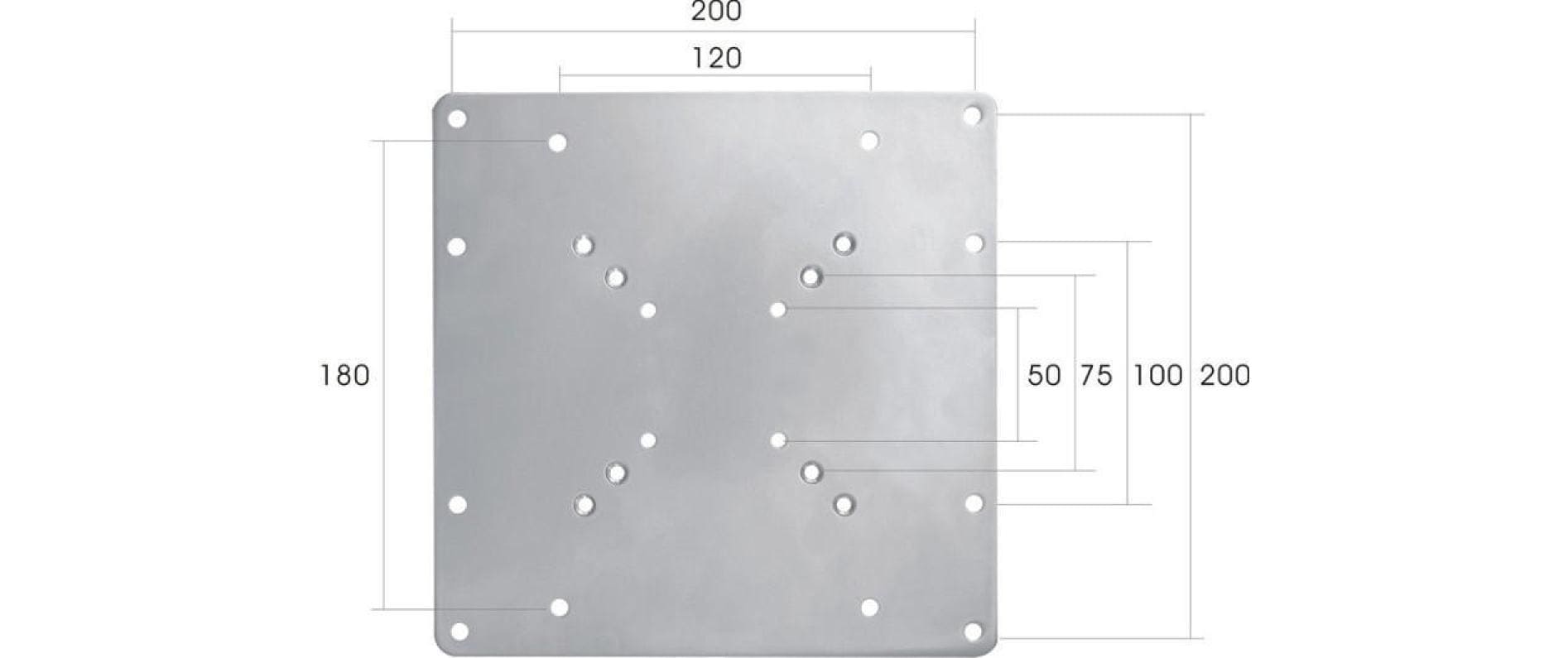 Neomounts FPMA-VESA200 – VESA-Adapter, 200×200, Max. Tragkraft 35 kg, für 22–42" Displays, Silber