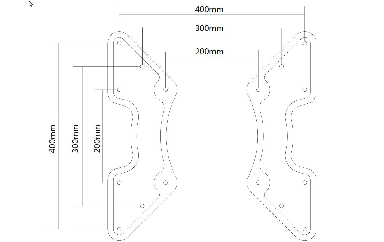Neomounts FPMA-VESA440 – VESA-Adapterplatte – 27–60" – VESA 200×200/200×300/200×400/300×300/400×200/400×400 mm