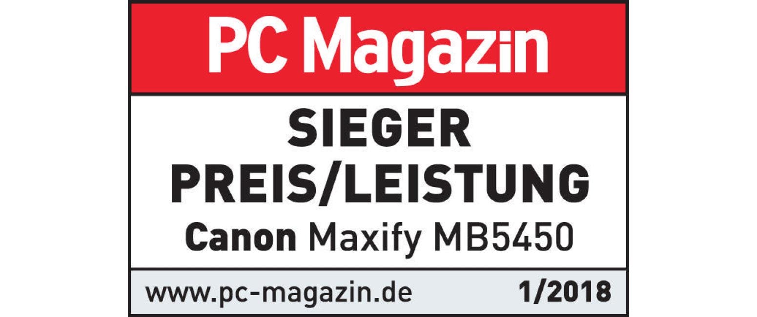 Canon MAXIFY MB5450 – Farbiges Tintenstrahl-MFP A4, 4-in-1 – USB/LAN/WLAN – Duplex, Duplex-ADF – 24 S./Min. S/W