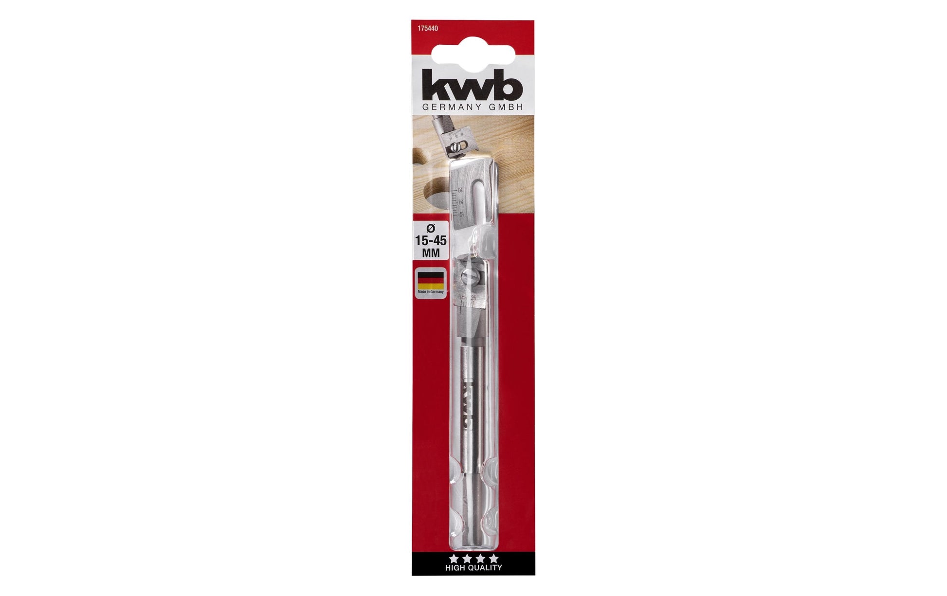 kwb Zentrierbohrer 15–45 mm Zylinderschaft – für Holz – 1 Stück – 2-Schneider