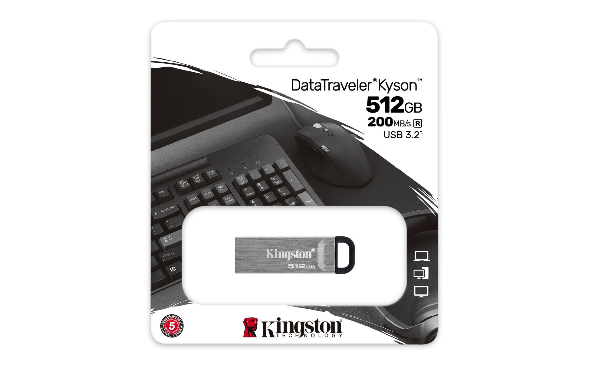 Kingston Technology Kingston DataTraveler Kyson USB-Stick – 512 GB, USB 3.2 Gen 1, 200 MB/s