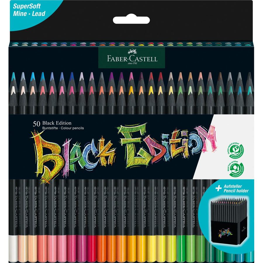 Faber-Castell Buntstifte Classic – 50 Farben, im Kartonetui, Ø 3 mm, dreikantig, FSC