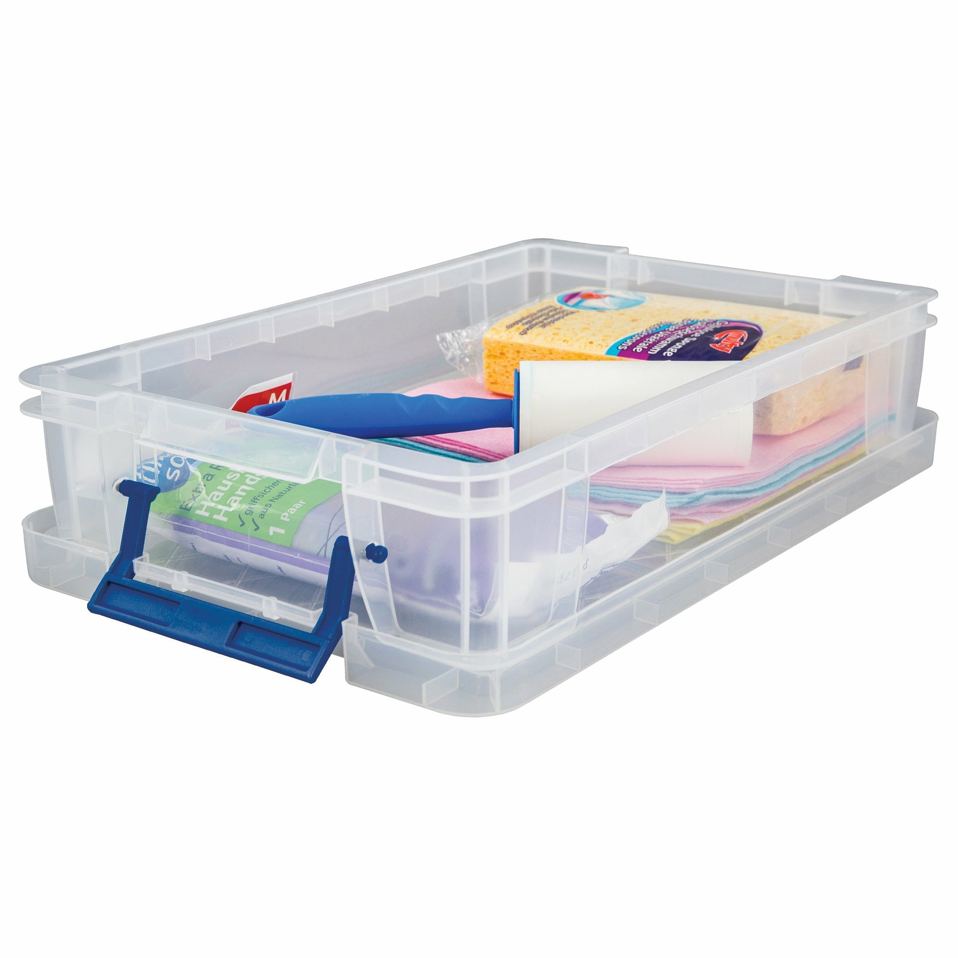 Fellowes Aufbewahrungsbox 5,5 L (mit Deckel) – Polypropylen – transparent – mit Griff – 395 × 90 × 255 mm
