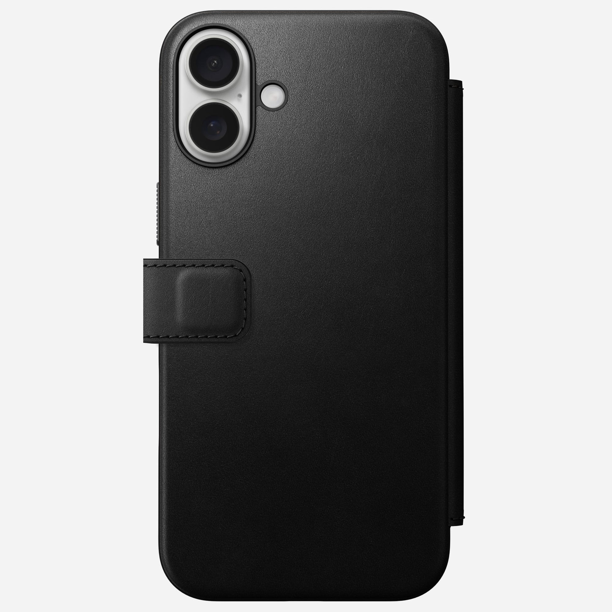 Nomad Booklet-Hülle – für Apple iPhone 16 Plus – schwarz – Leder – mit Kartenfach