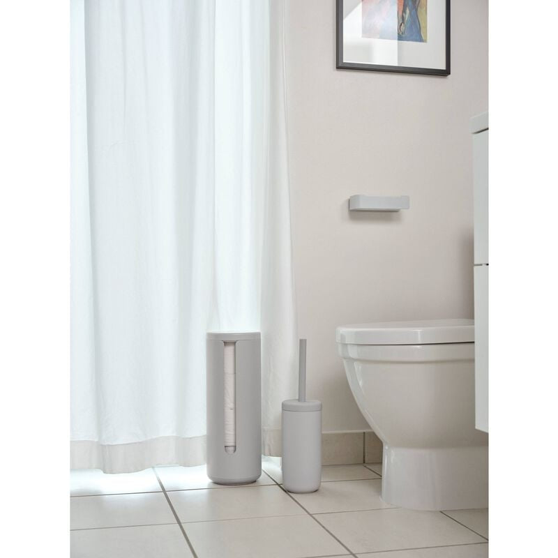Zone Denmark Toilettenpapierständer – Kunststoff (ABS), Aluminium, hellgrau, für 3 Rollen, 15 × 15 × 10,5 cm