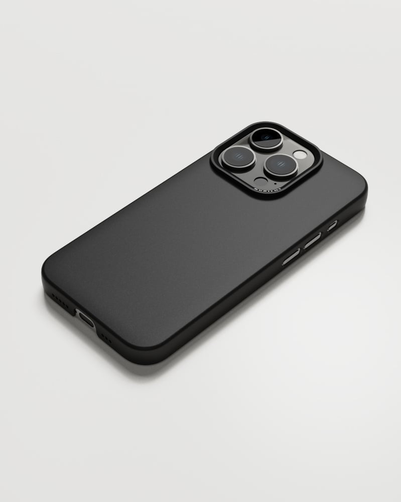 Nudient Backcover – für Apple iPhone 15 Pro, MagSafe, Recycling-Kunststoff, schwarz, kratzresistent