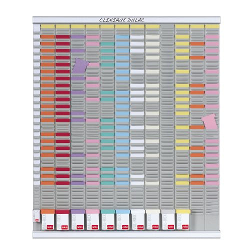 Nobo Jahresplaner, magnetisch, trocken abwischbar, Montagesatz inkl. – 80 × 96 cm, Grau