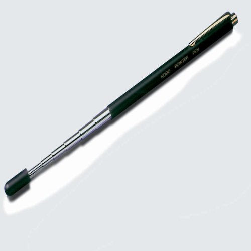 Nobo Teleskopzeigestab – 13–62,5 cm, schwarz/silber, mit Kugelschreiber