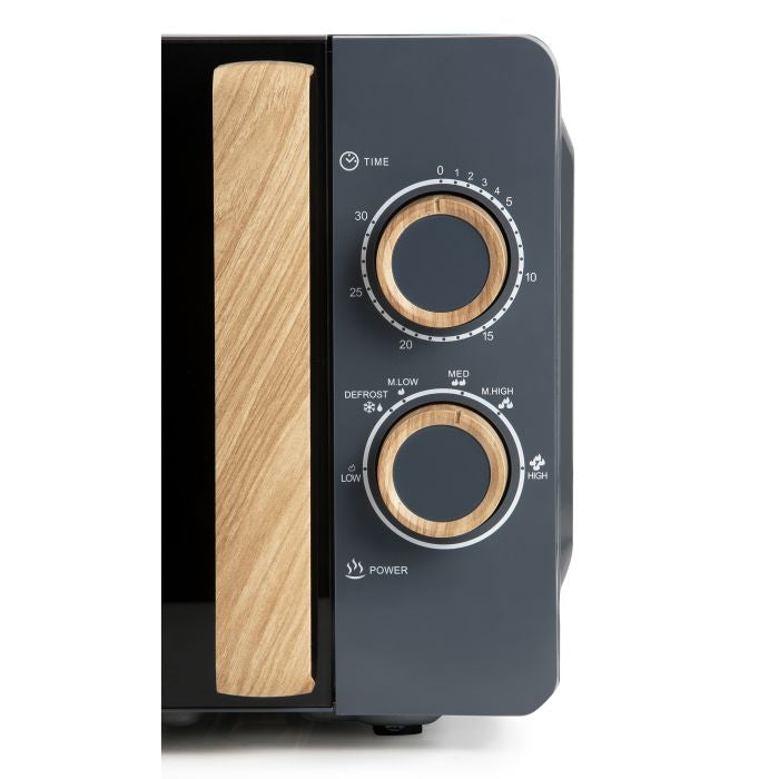 Domo Solo-Mikrowelle DO3320 – 20 l – 700 W – schwarz/holz