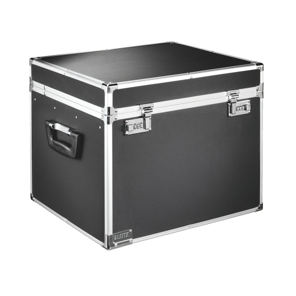 Leitz Hängemappen-Box A4 – für 15 Hängemappen, mit Tragegriff, 365 × 340 × 365 mm, Schwarz, Holz