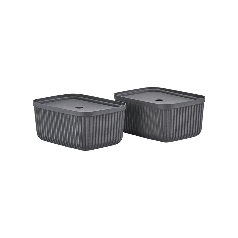 Zone Denmark Aufbewahrungsbox 7,7 l – Papier – Schwarz – 230 × 150 × 320 mm – 2 Stück