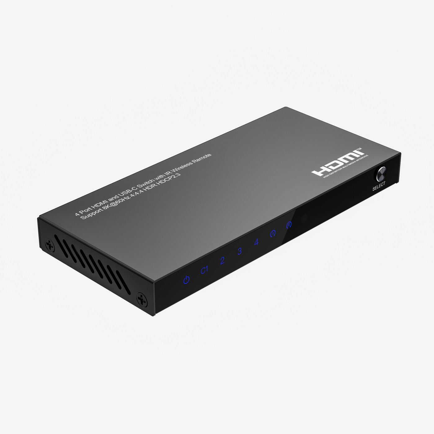 Microconnect USB-C und HDMI Switch – 4×1 HDMI-Matrix, 8K60, Fernbedienung