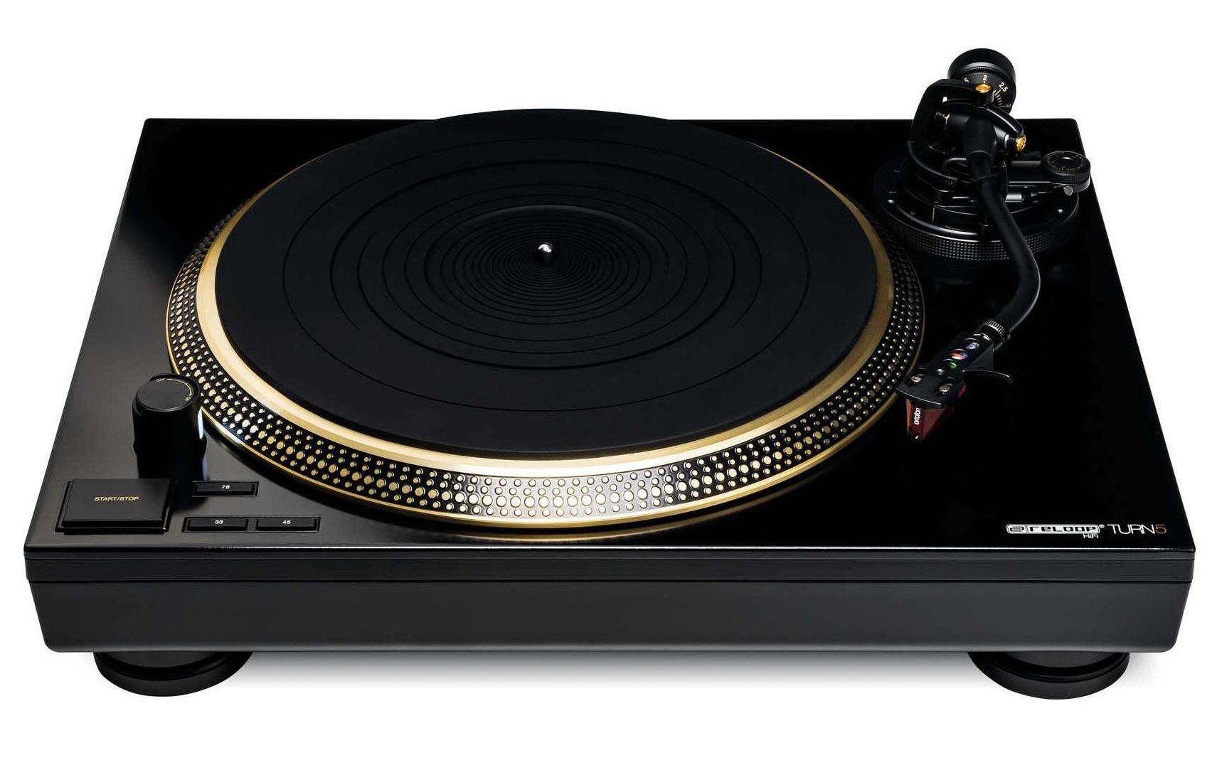 Reloop HiFi Turn5 – Plattenspieler – Direktantrieb, inkl. Ortofon 2M Red, S-Form-Tonarm, 78 U/min – Schwarz