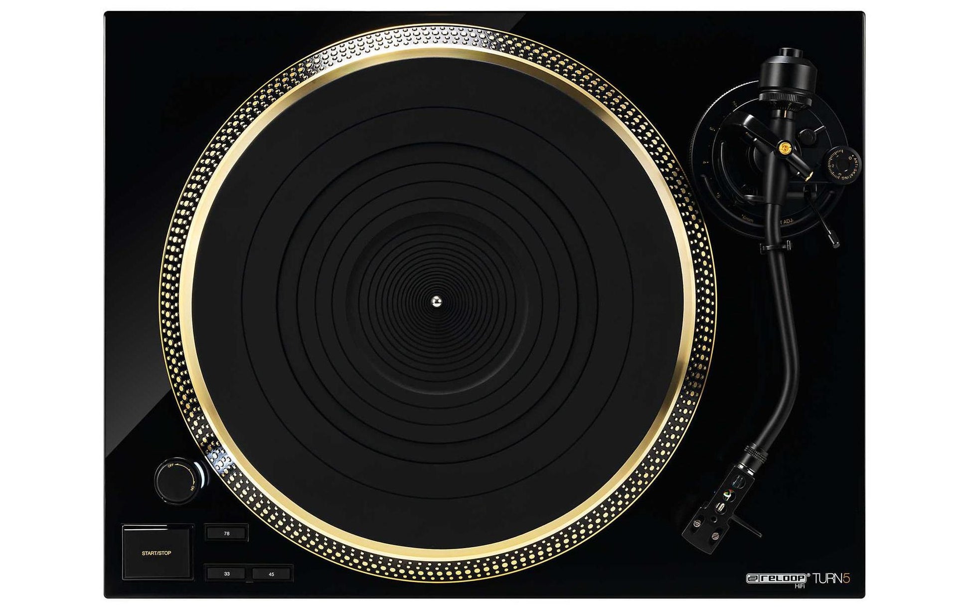 Reloop HiFi Turn5 – Plattenspieler – Direktantrieb, inkl. Ortofon 2M Red, S-Form-Tonarm, 78 U/min – Schwarz