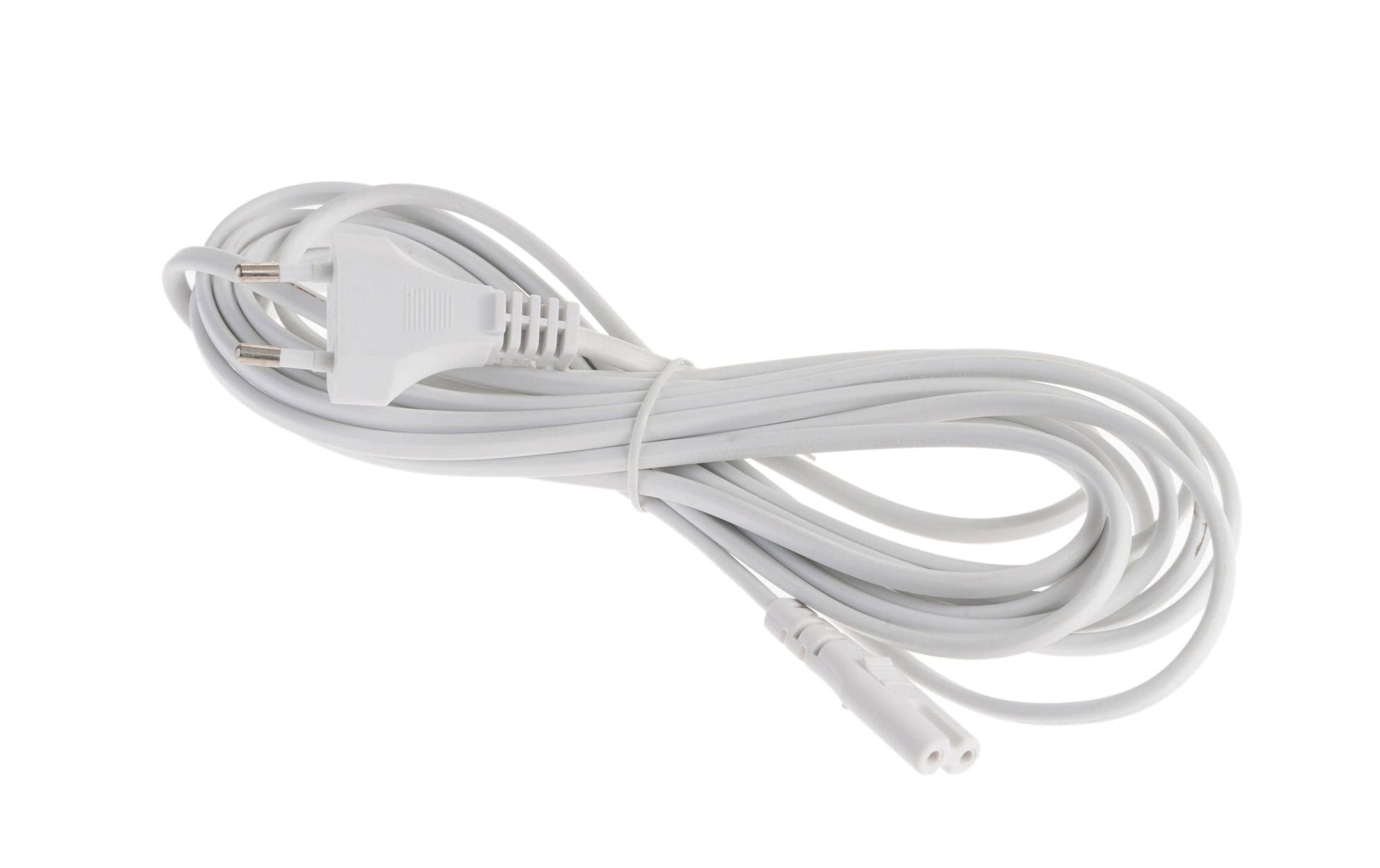 NIWOTRON Netzkabel – Eurostecker (Typ C) – IEC C7, 5 m, 250 V/2,5 A, Weiss