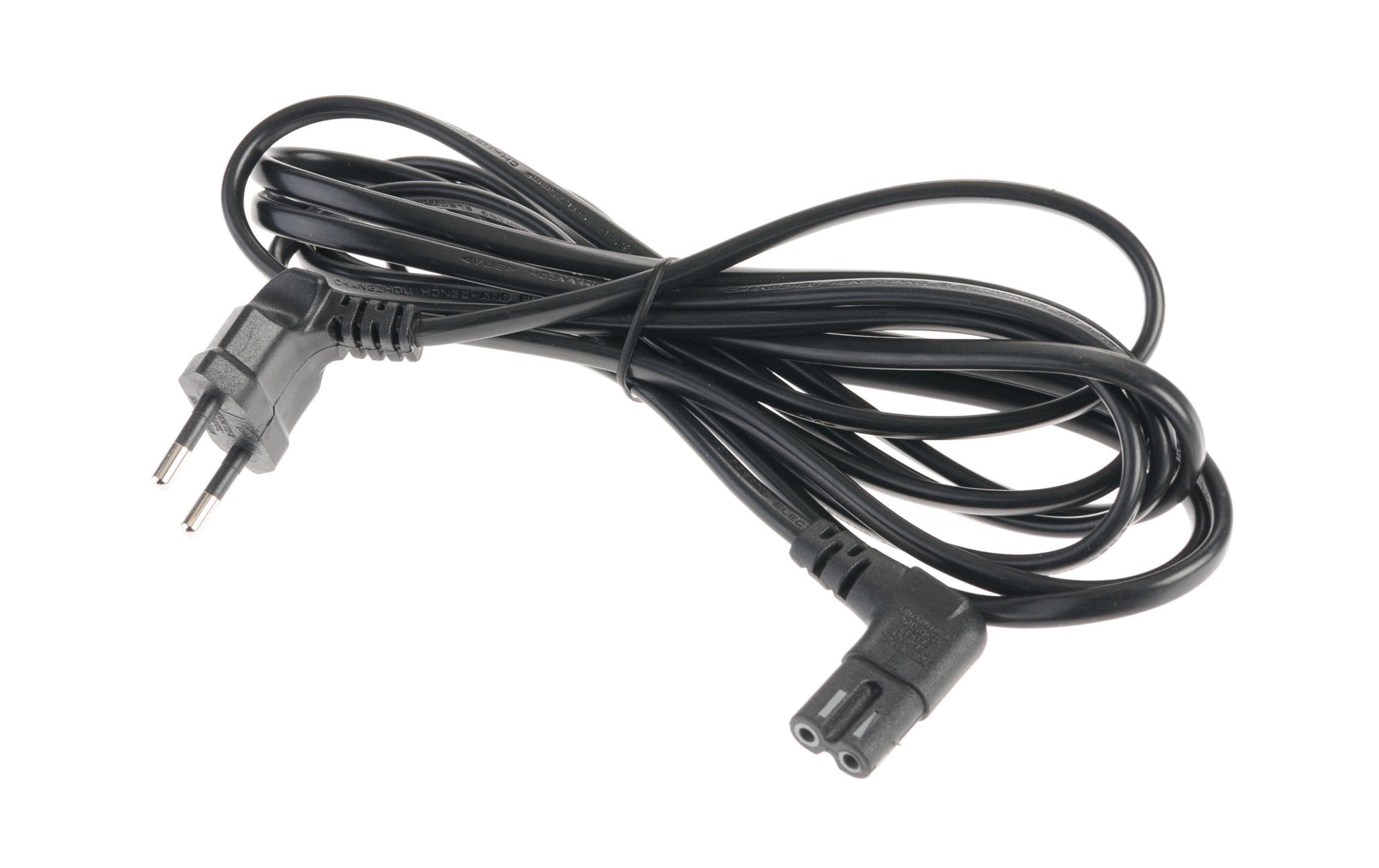 NIWOTRON Netzkabel – Eurostecker (CEE 7/16, gewinkelt) – IEC C7 (gewinkelt), 3 m, 250 V/2,5 A, schwarz