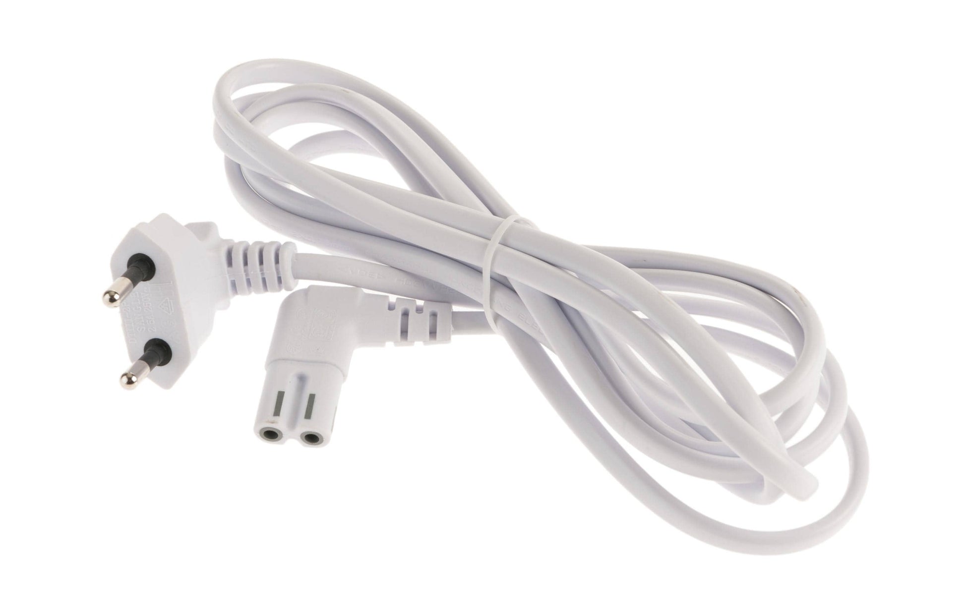 NIWOTRON Netzkabel – T26–IEC C7, 2 m, 250 V/2,5 A, weiss