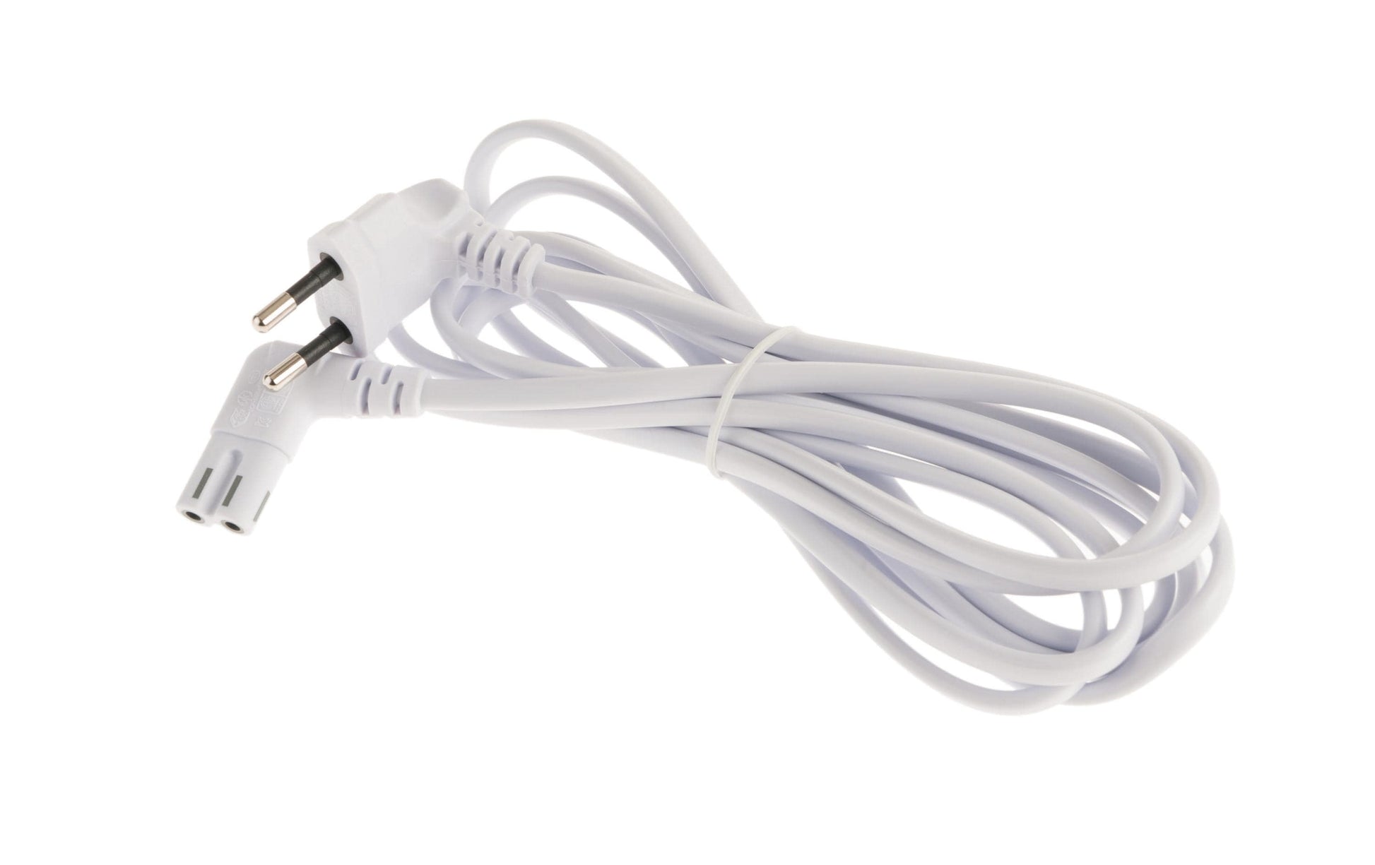 NIWOTRON Netzkabel – Eurostecker (Typ C) – IEC C7, 3 m, 250 V/2,5 A, Weiss