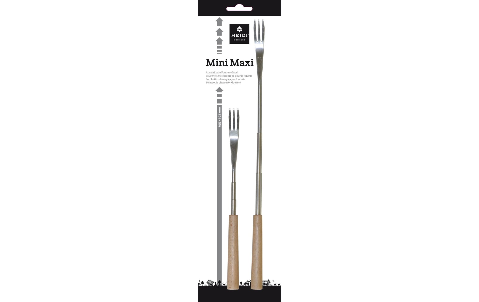 Heidi Cheese Line Fonduegabeln – 2er-Set, 19,5–35 cm, Edelstahl, spülmaschinenfest