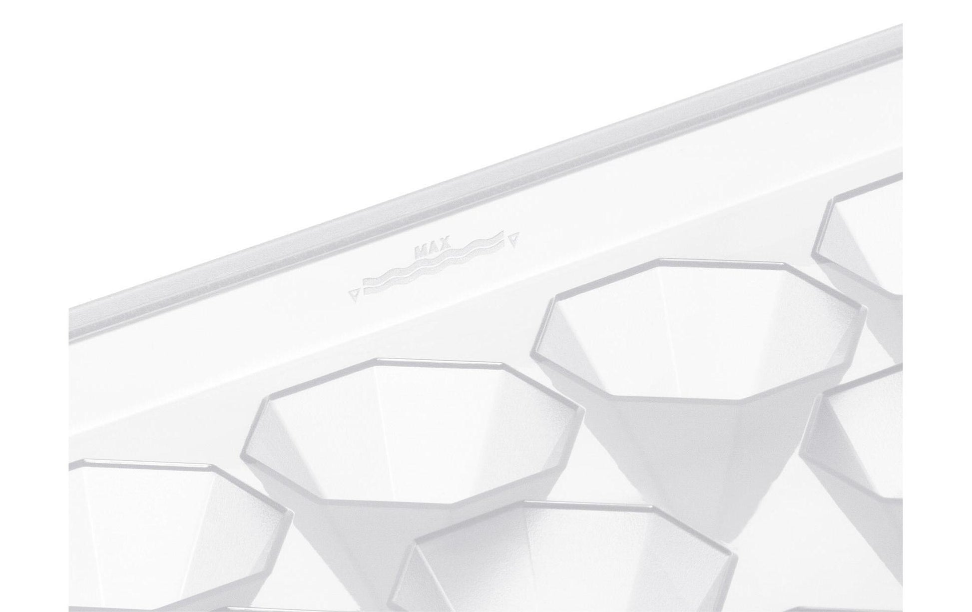 Rotho Eiswürfelbehälter Diamond – 26,3 × 12,2 × 3,5 cm, Polypropylen (PP), Transparent, 18 Eiswürfel