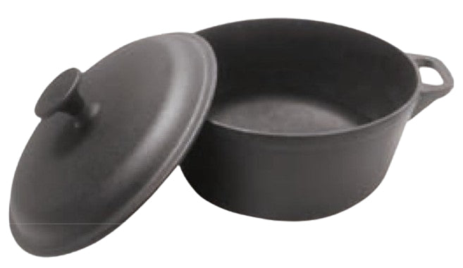 Garcima Kochtopf – 5,5 l, Ø 28 cm, Gusseisen, Emaille, für Induktion, Gas, Glaskeramik und andere, Schwarz