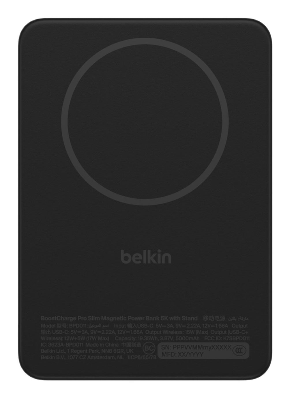 Belkin MagSafe Powerbank 5'000 mAh – 20 W PD, Wireless 15 W, 1× USB-C, Schwarz